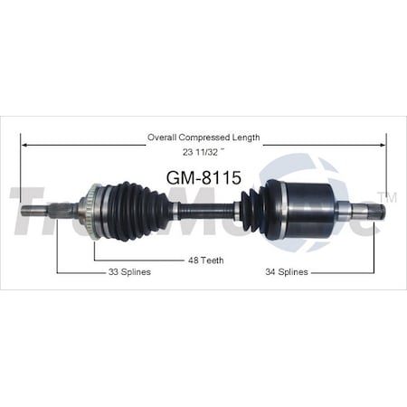 Surtrack Axle Cv Axle Shaft, Gm-8115 GM-8115